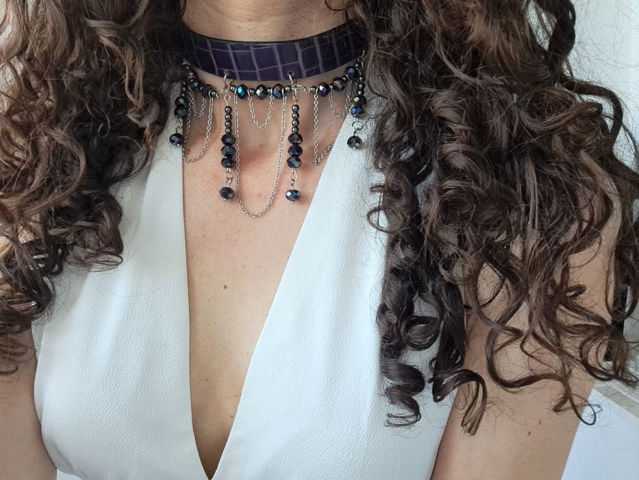 Colier choker cu cristale de hematit