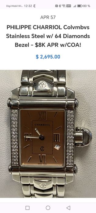 Ceas Philippe Charriol Columbus 64 diamante - Quartz - Dama