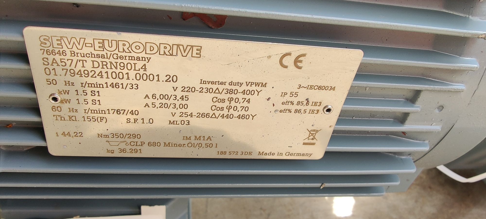 Motor electric trifazat cu reductor, 1.5kW, 33rpm, 380V
