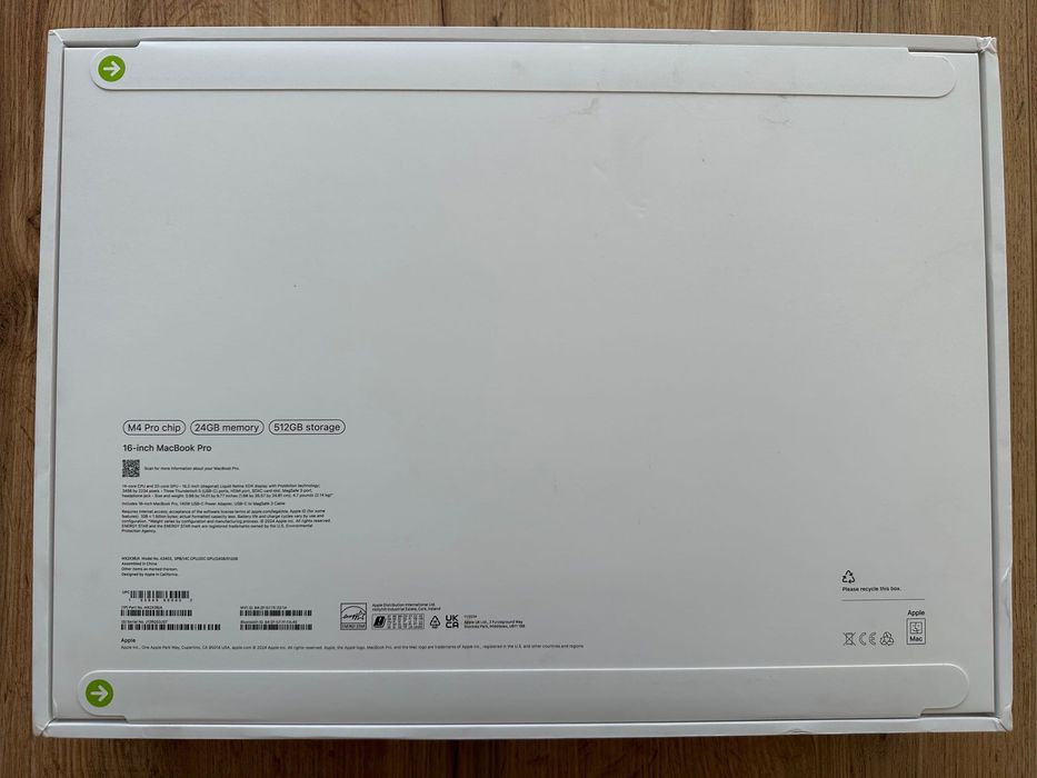ЧИСТО НОВ MacBook Pro 16" M4 PRO Chip 14-CPU/20-GPU/24RAM/512GB SSD