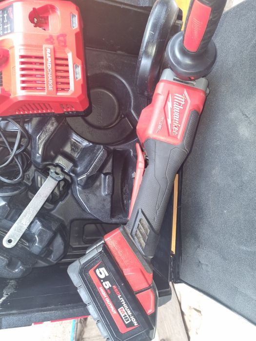 Flex milwaukee fhsag125xpdb baterie 5 5 ah,incarcator rapid.cutie