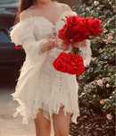 Rochie alba din matase