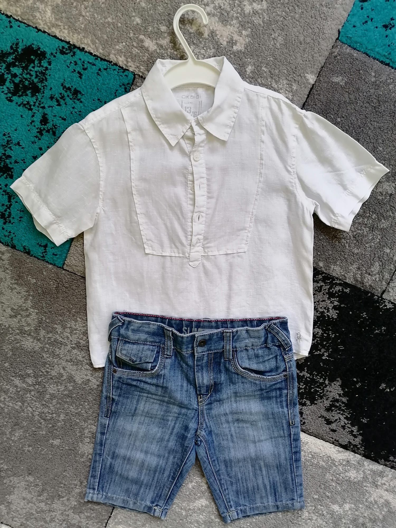 Cămașă in și jeans Okaidi pt 6 ani (116 cm)