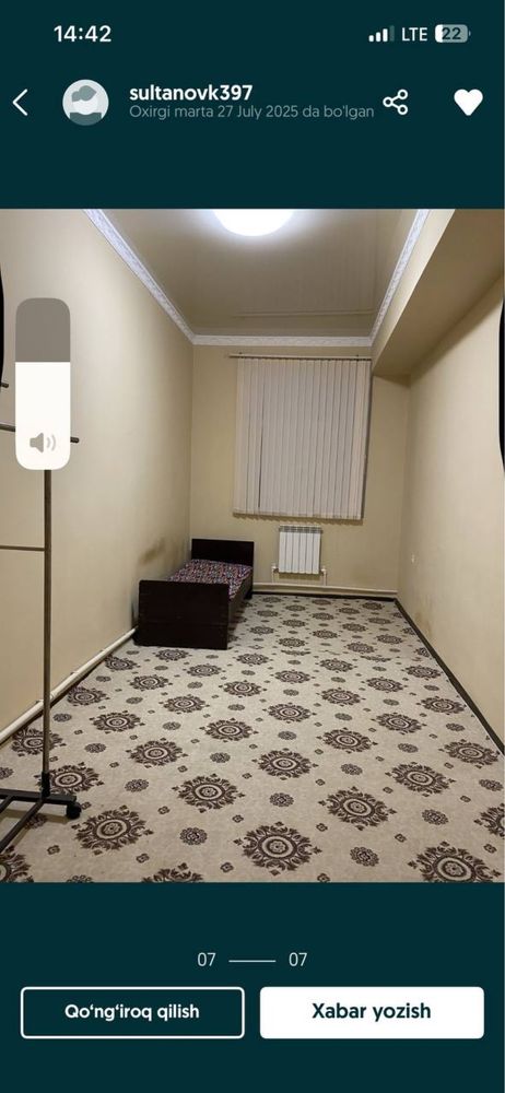 IJARAGA KVARTIRA 350 ming qizlarga 2 qiz olamiz