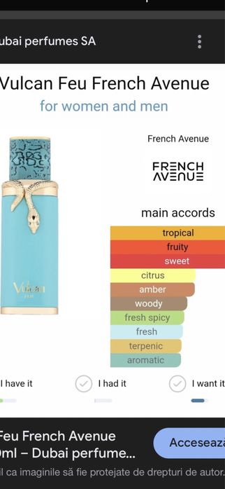 Vulcan Feu 100 ml French Avenue parfum