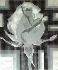Мозаичное стеклянное панно (Роза)