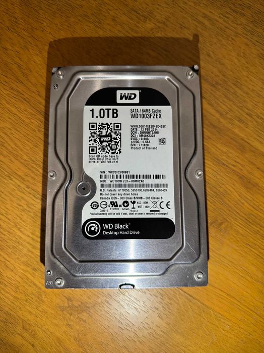 Hard Disk desktop Western Digital Black, 1TB, 7200 RPM, Sata3, 64MB