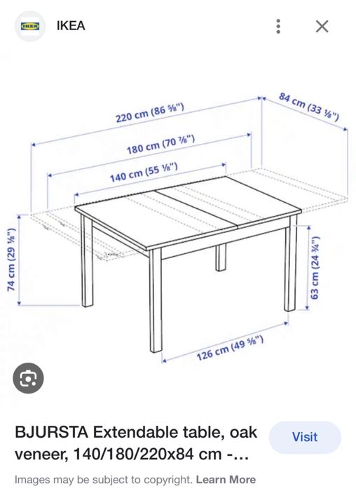 Masa IKEA bjursta extensibila