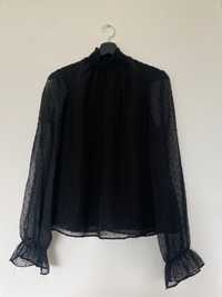 Forever 21 черна блуза с прозрачни ръкави