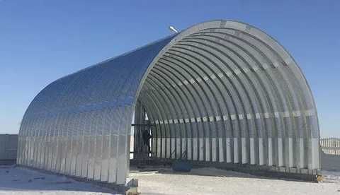 Бескаркасный сборный разборный арочный ангаров из металла