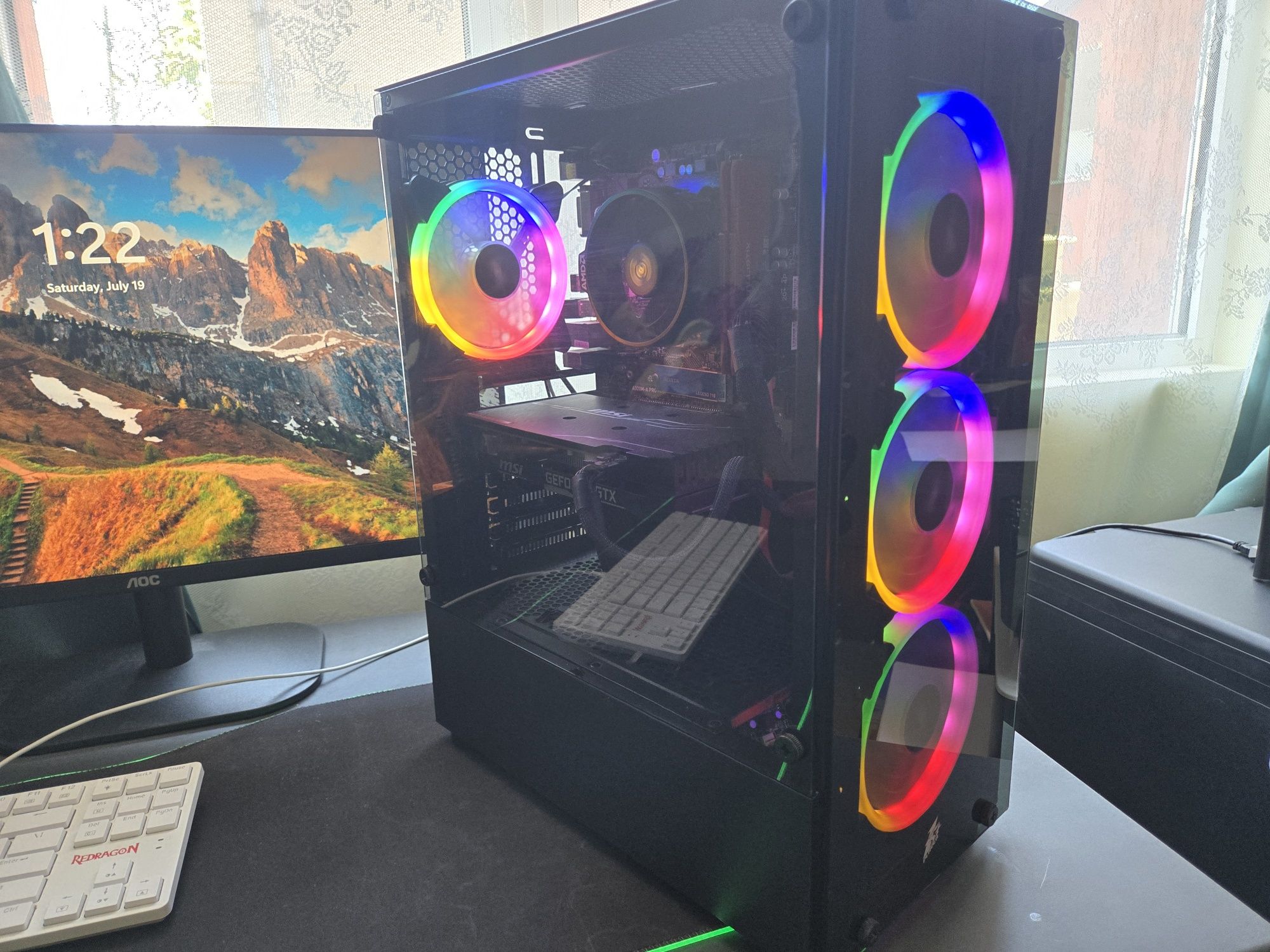 Геймърски компютър Ryzen 2600,16GB RAM,GTX 1660Super,256 NVME,1TB SSD