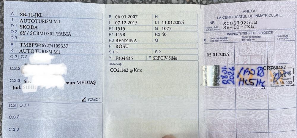 Skoda Fabia 1.2 benzina an 2007