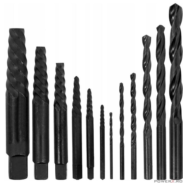 Trusa complet extras suruburi rupte burghie extractoare cu filet