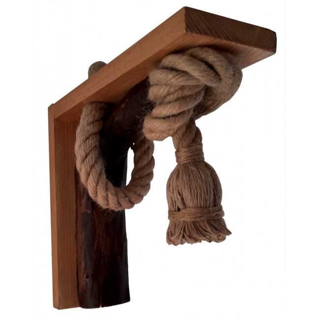 Aplica rustica - din lemn masiv si franghie de iuta