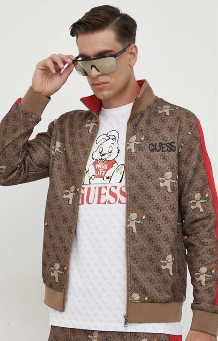 Комплект спортна горница с цип и тениска Guess x Banksy
