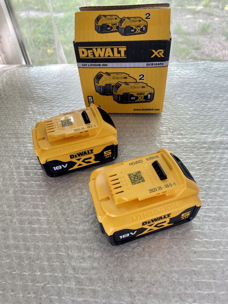 DeWalt DCB184P2 Set 2 Baterii 5AH Original, Nou-Nout !