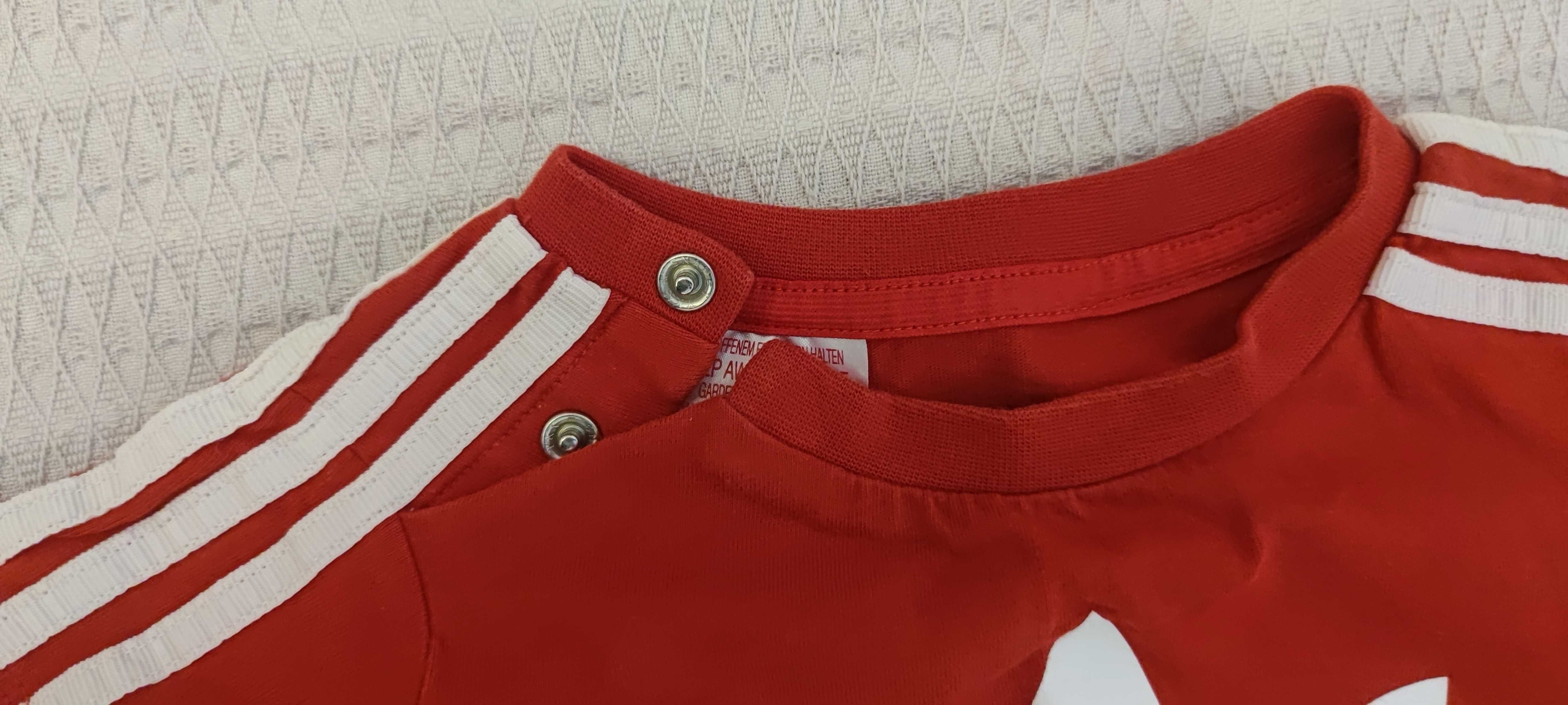 Tricou Adidas Rosu Bebe -  3 - 6 luni - marimea 68