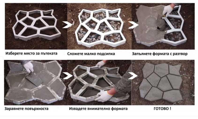 Форма за отливка на градински павета пътека, настилка, декор 40x40x4,5