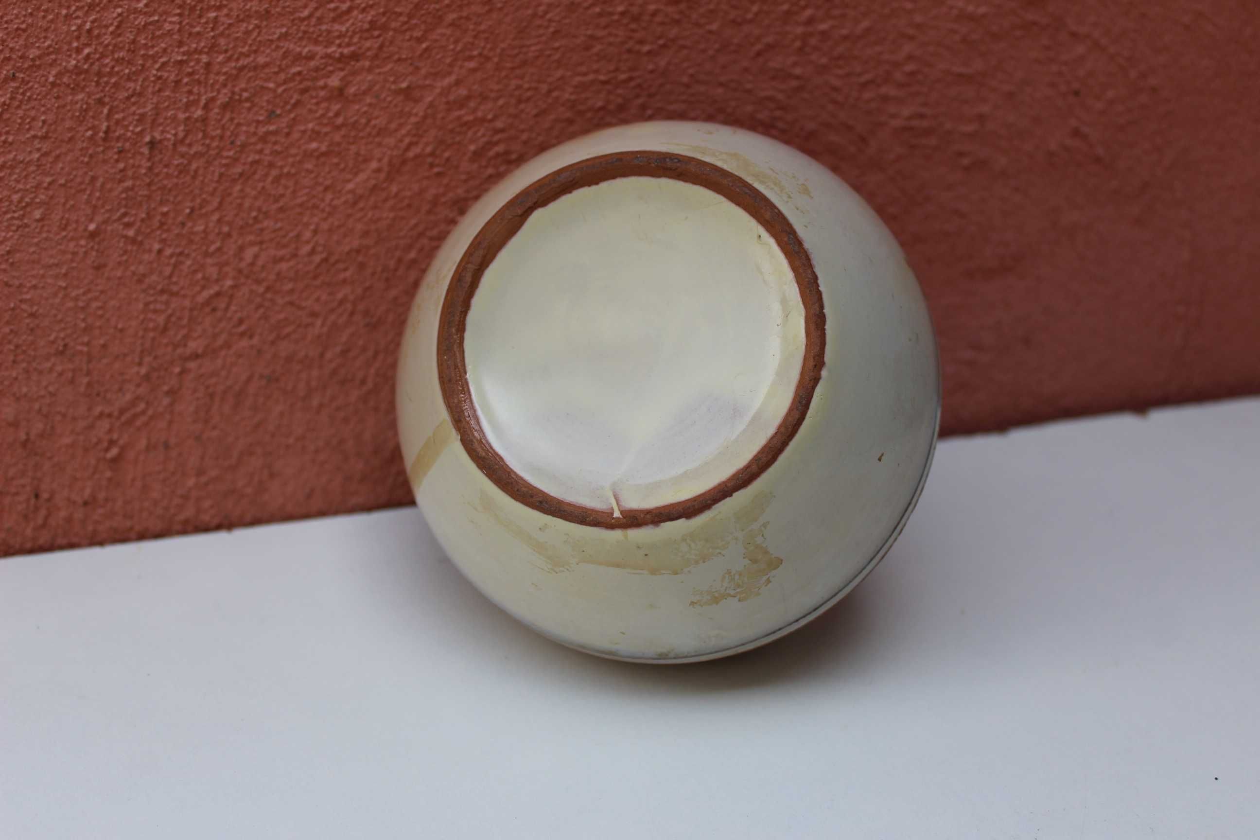 Lampa ulei de colectie ceramica pictata manual, cca 1970