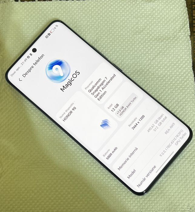 Honor 90 512/12ram snap dragon emerald gren 9/10