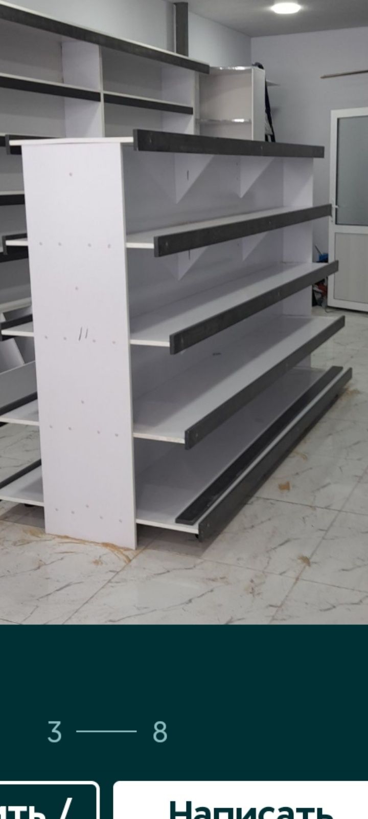 Mebel shkaf kupe dokonlar uchun polkalar