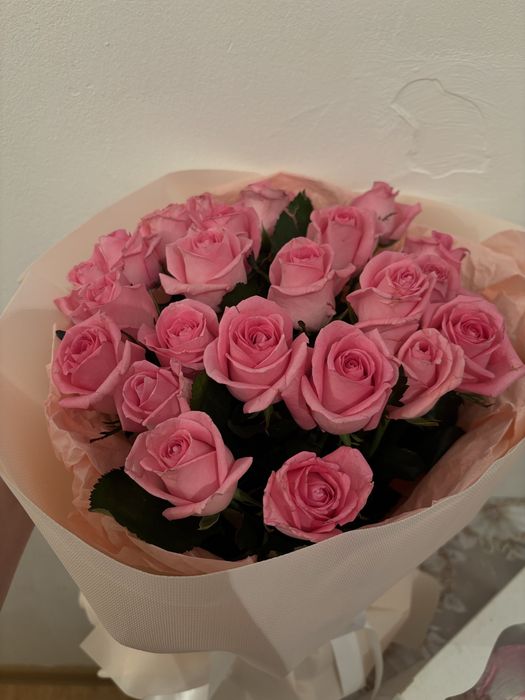 Букет из роз | Нежно-розовые розы в красивой упаковке