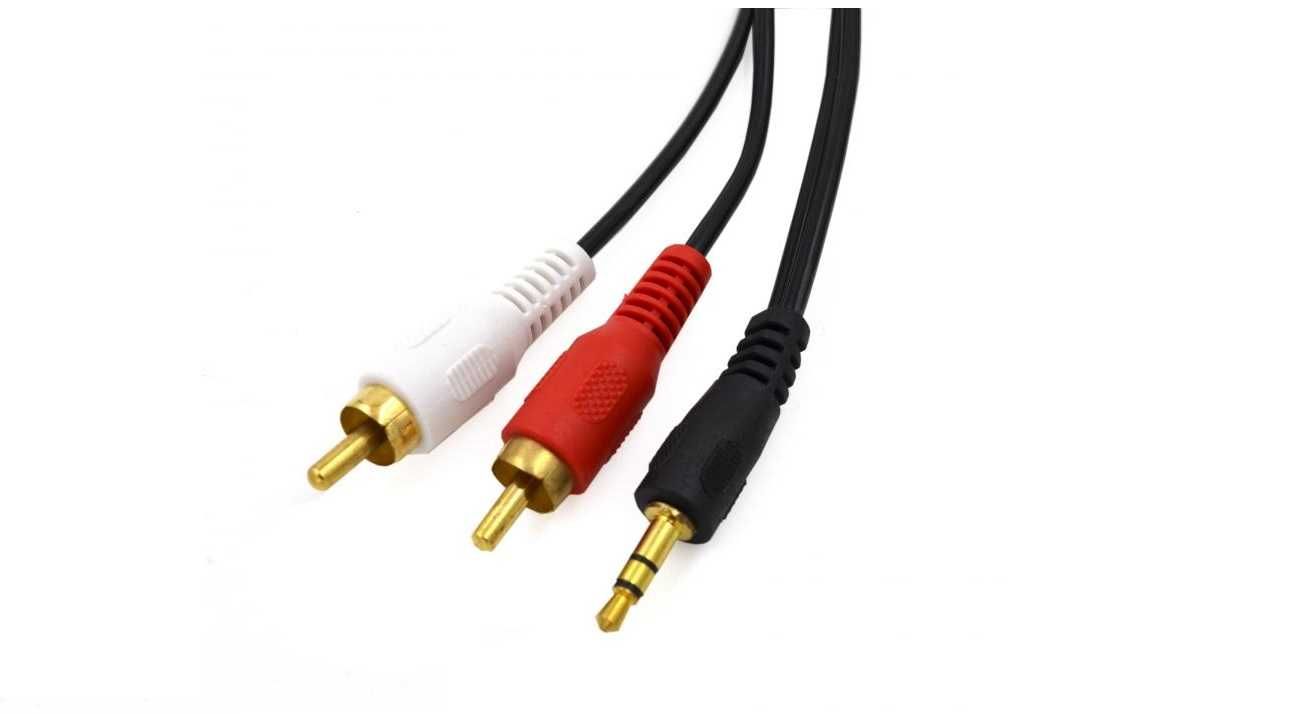 Кабель 3.5 mini-jack - RCA (аудио аукс/AUX - «тюльпан» «колокольчик»)