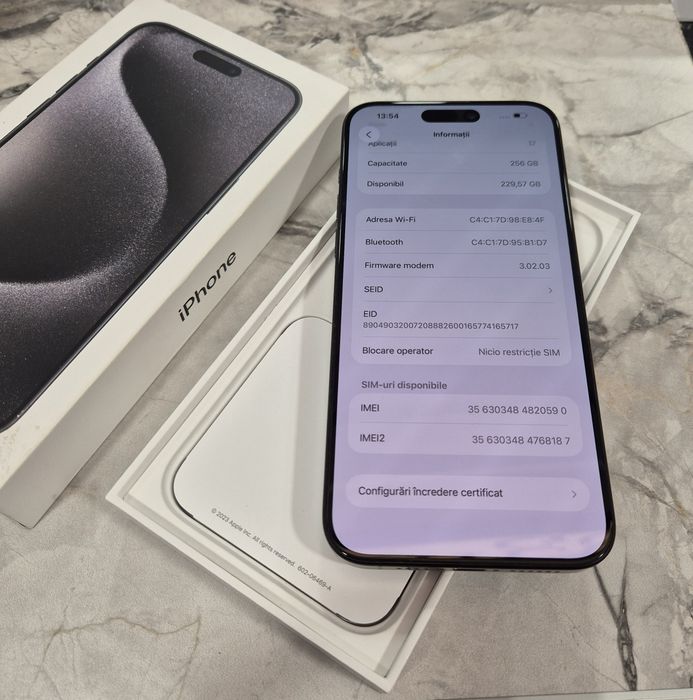 iPhone 15 Pro Max 256GB. IMPECABIL !! 89% Bateria la