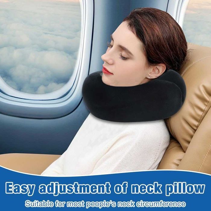 Mineup възглавница за пътуване от мемори пяна за самолет и кола черна