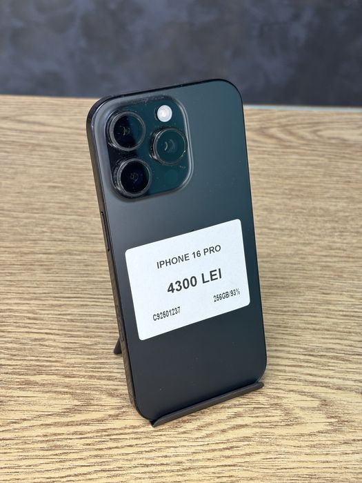 iPhone 16 Pro, memorie internă 256GB, sanatate baterie 93%