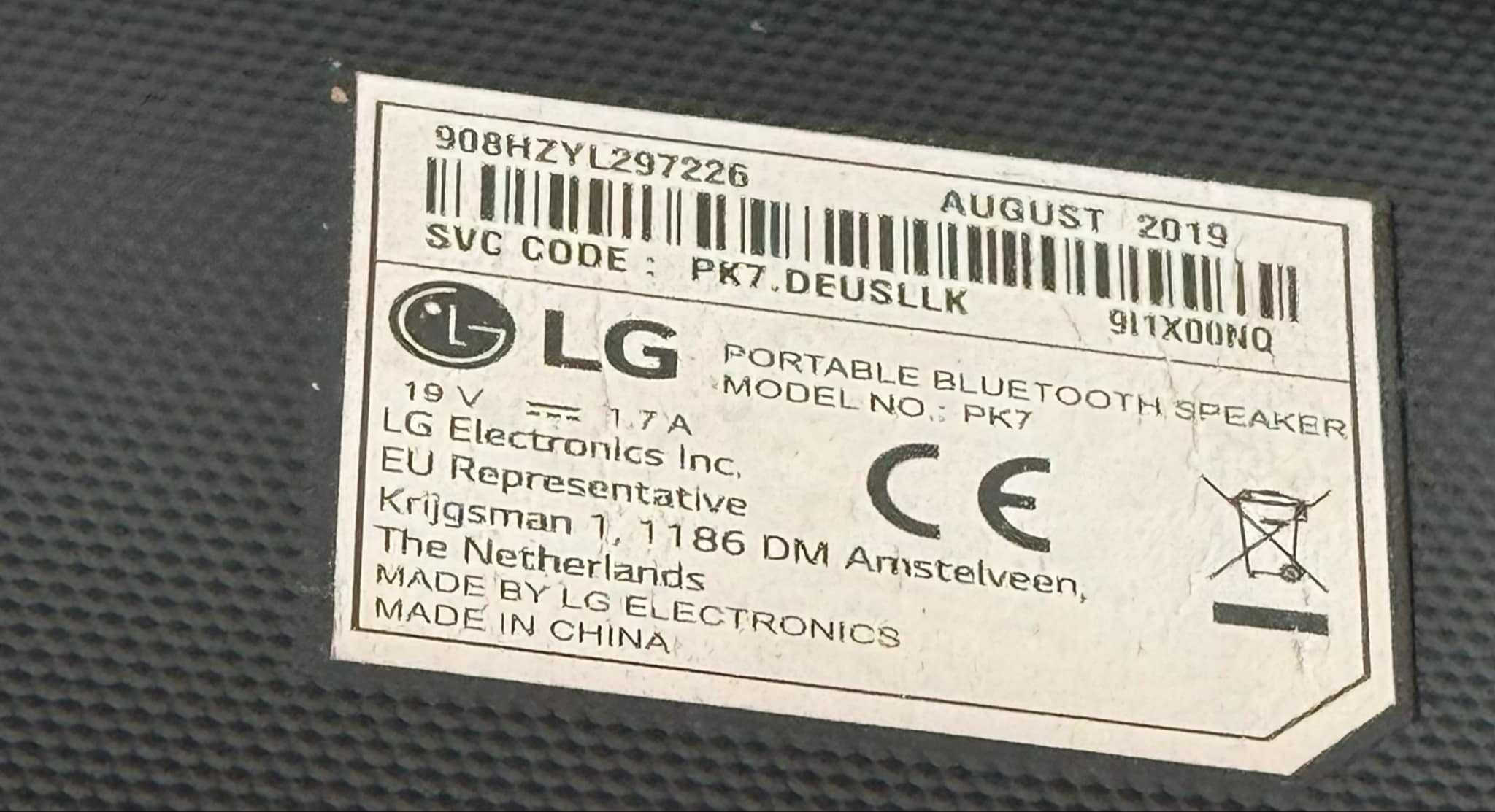 Blotooth колонка  LG PK7
