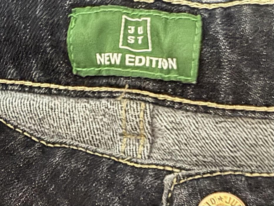 Оригинальные зимние джинсы JUST, тёмно-синие, размер 36