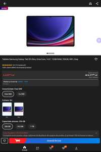 Samsung Tab s9 Ultra ,neagra 12/256gb,wifi,Noua,Garanție