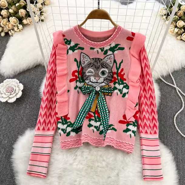 Дамски Пуловер с коте