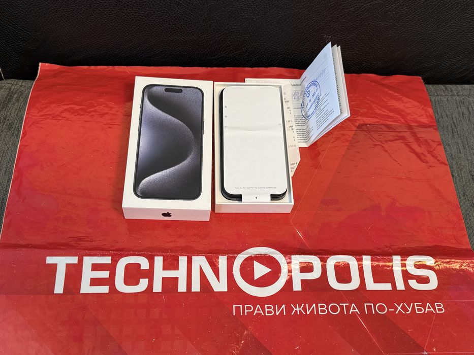 КАТО НОВ 512GB iPhone 15 Pro Technopolis Гаранция 2025 Blue