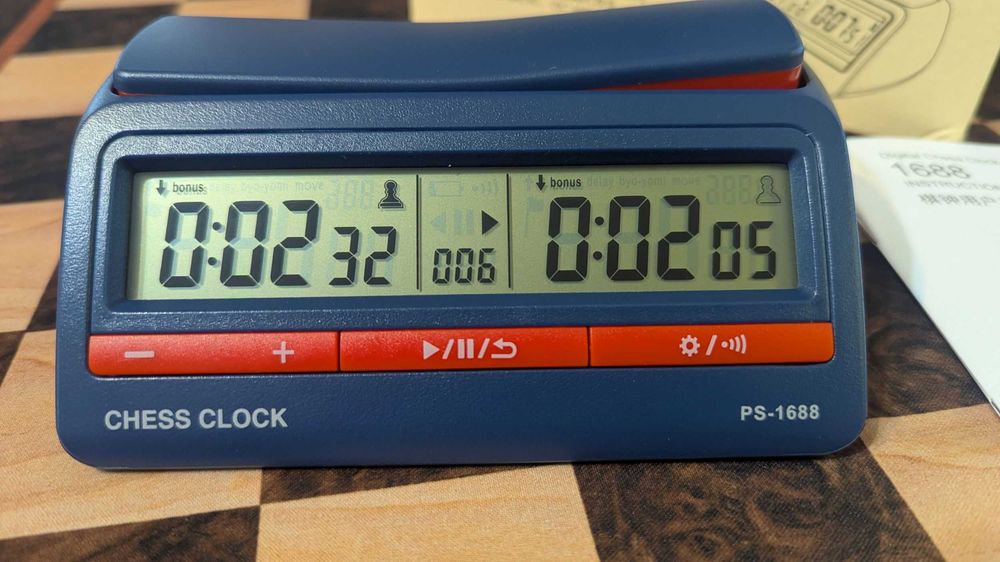 Ceas de sah PS-1688, cu seturi de cronometrare FIDE. Nou