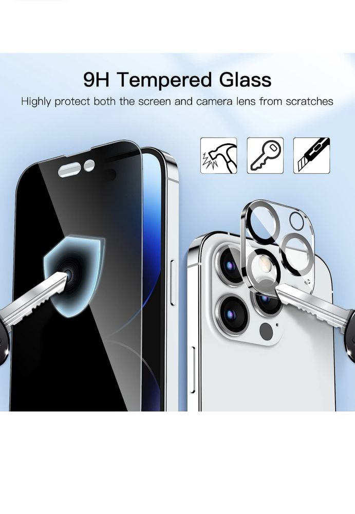 Стъклен затъмнен протектор за iphone 14 pro 6.1-Inch