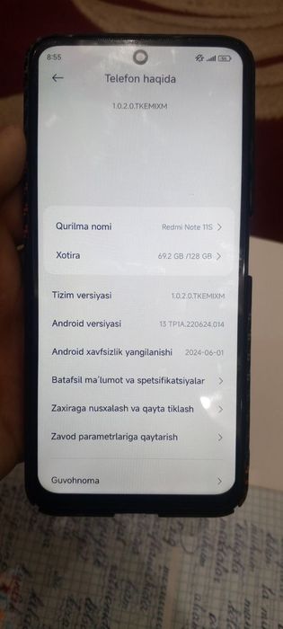 Redmi not 11s arzon telefon