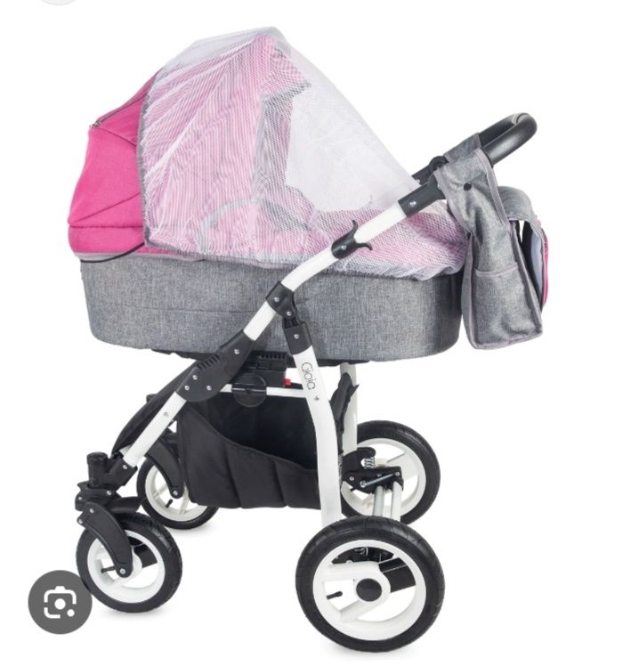 Vand Carucior coccolle Gioia roz plus patut cu baldachin + tricicleta