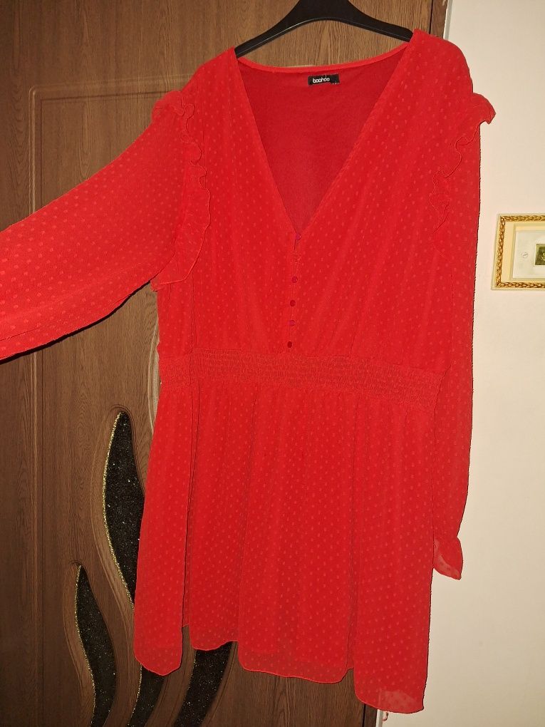 Tunica ,bluza rosie ,marime mare 52,54