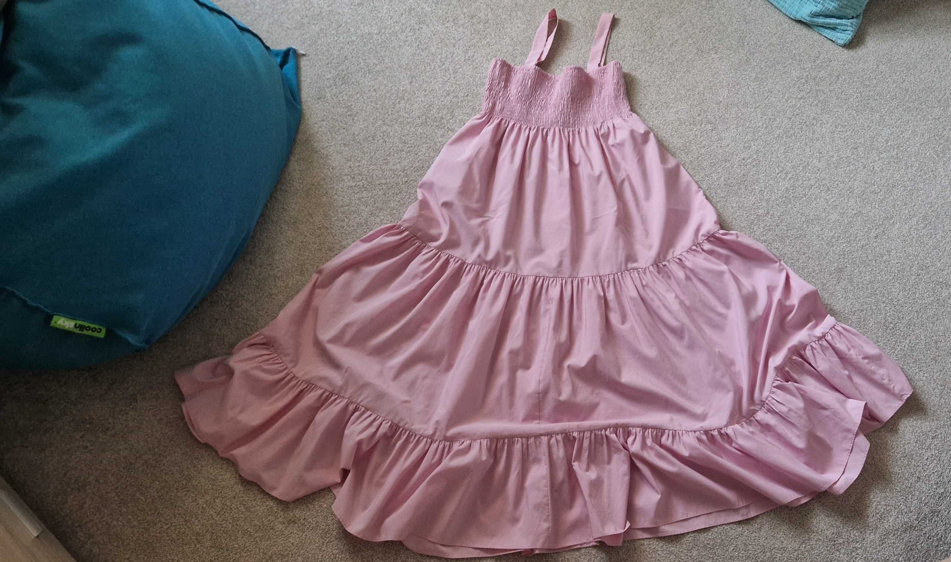 Розова дълга рокля Zara