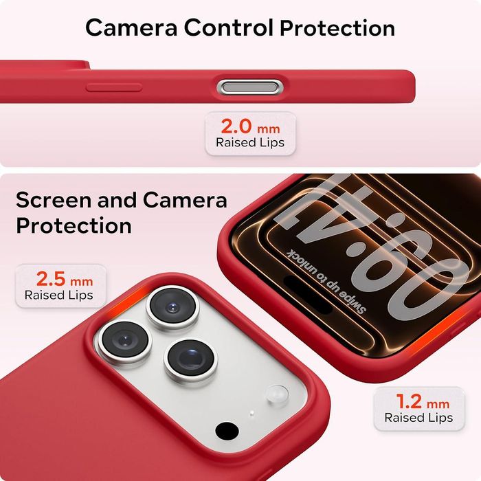 Матов силиконов кейс за apple iphone 17 pro max - червен