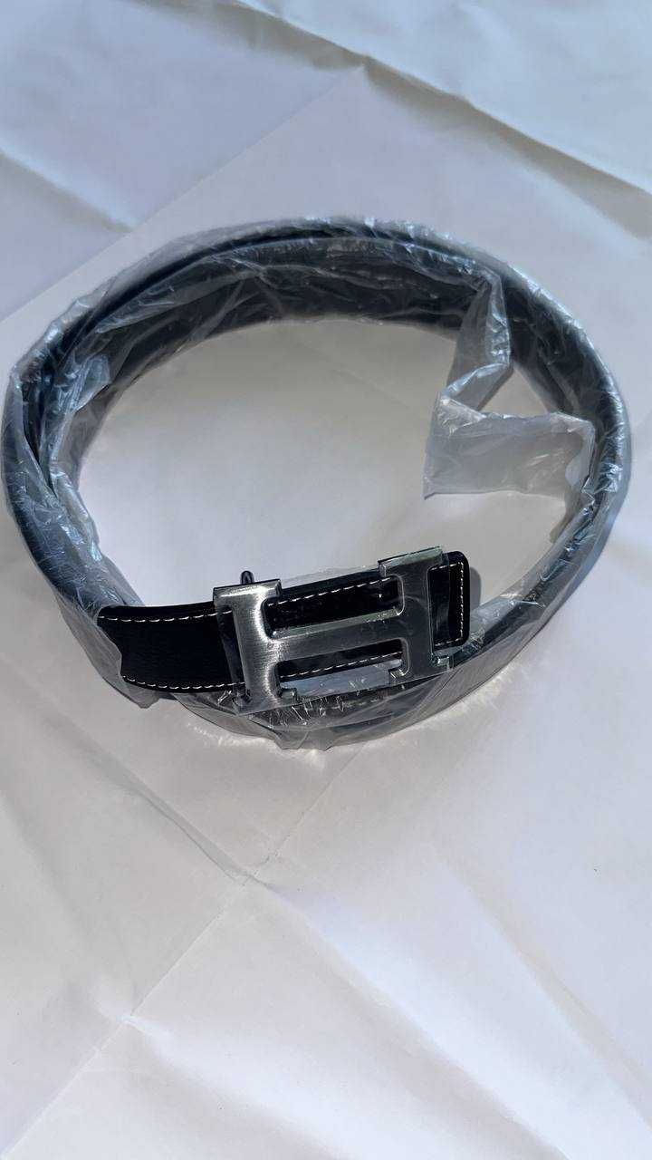 Hermes Style Black Belt (Silver Buckle)