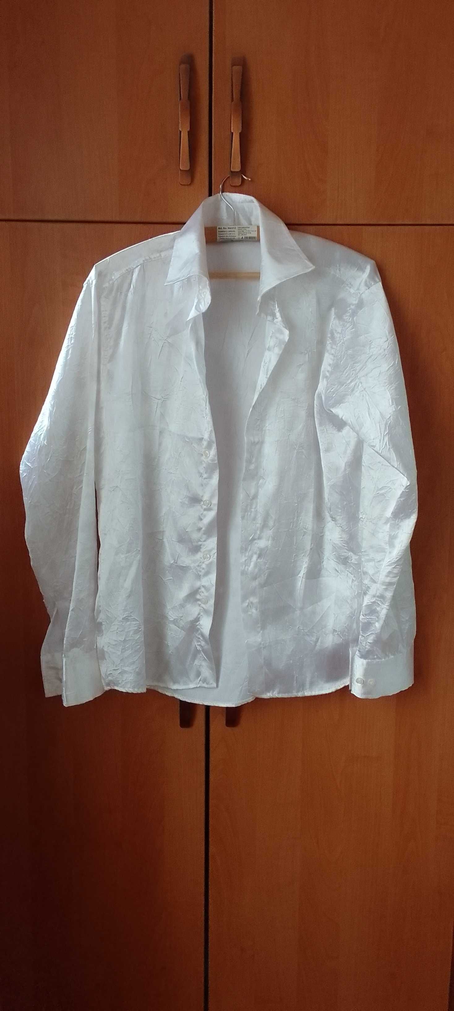 Рубашка мужская шёлк чёрного р.46-48 и белого, стального цвета р.44-46