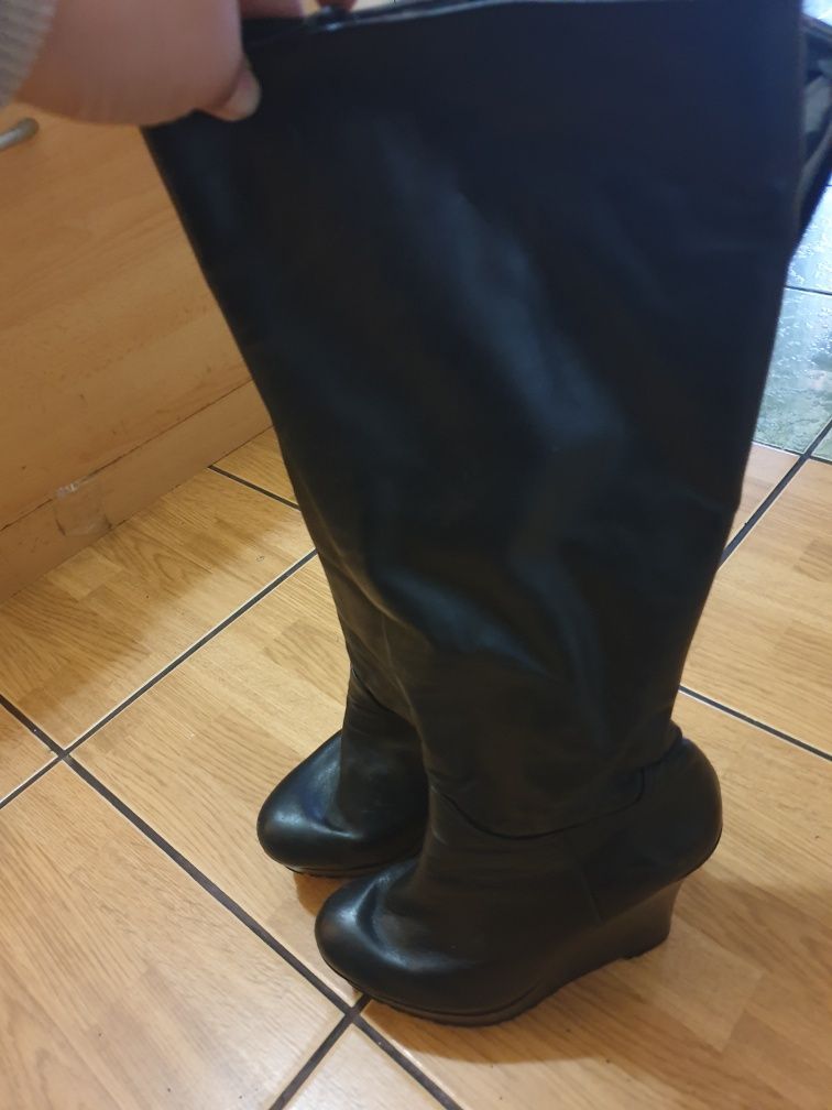 Vand cizme de piele naturala talpa de 11 cm