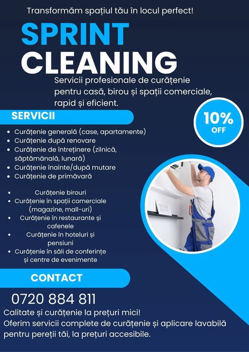 Servicii de curatenie (case/birouri/apartamente) in Calarasi