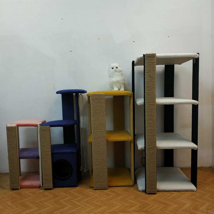 Нови Котешки катерушки с къщичка – 90 см ОБЛЕН