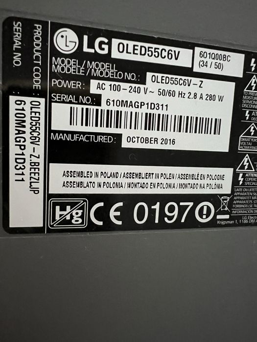 Televizor LG OLED 4K smart 55C6V 139cm ecran curbat