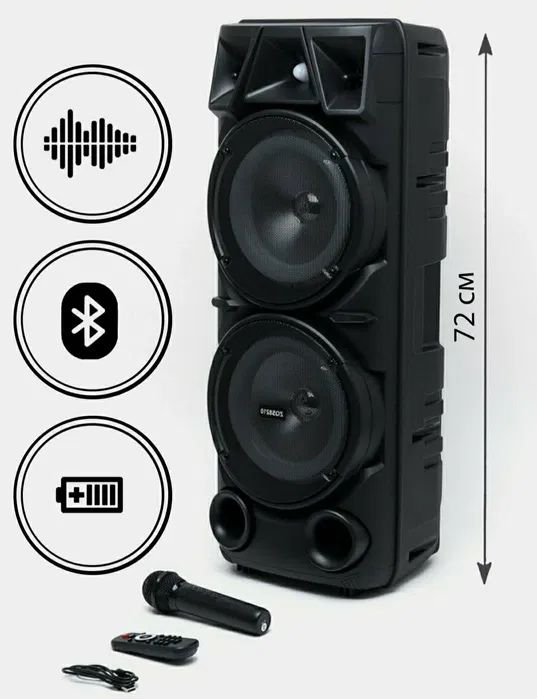 БЕПУЛ Доставка, Симсиз блютуз Караоке колонка ZQS8210+Симсиз микрофон.