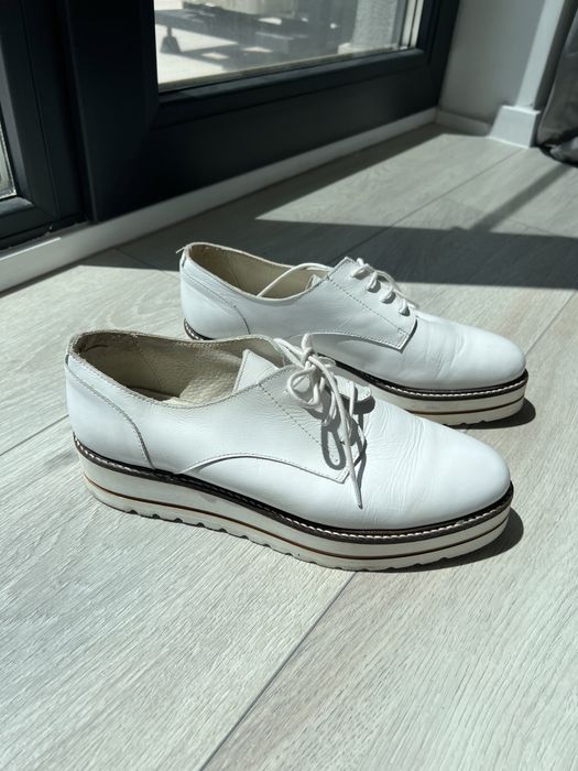 Pantofi Oxford, din piele, cu platforma - 42